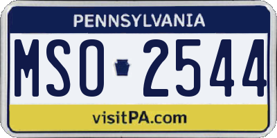 PA license plate MSO2544