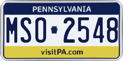 PA license plate MSO2548
