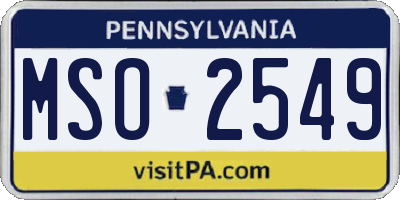 PA license plate MSO2549