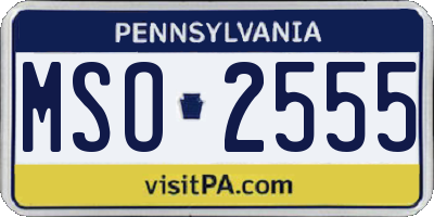 PA license plate MSO2555