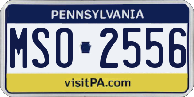 PA license plate MSO2556