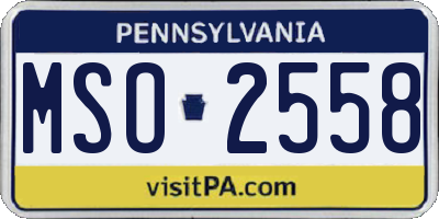 PA license plate MSO2558