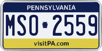 PA license plate MSO2559