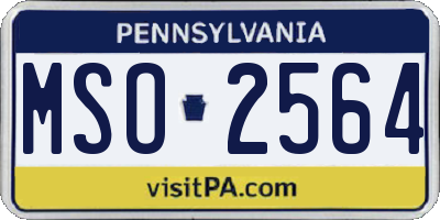 PA license plate MSO2564
