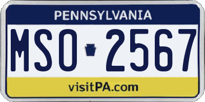 PA license plate MSO2567
