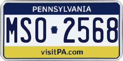 PA license plate MSO2568