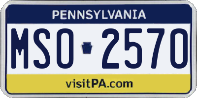 PA license plate MSO2570