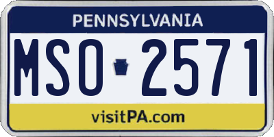 PA license plate MSO2571