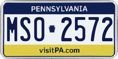 PA license plate MSO2572