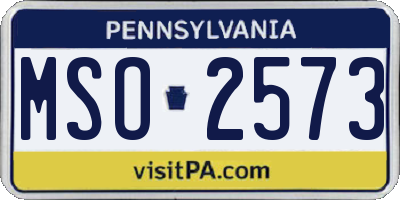 PA license plate MSO2573