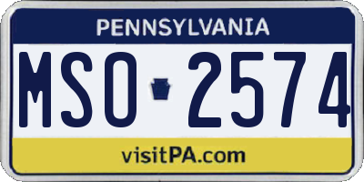 PA license plate MSO2574