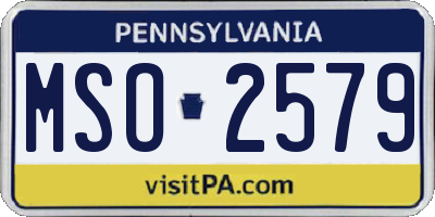 PA license plate MSO2579
