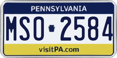 PA license plate MSO2584