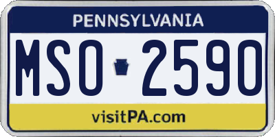 PA license plate MSO2590