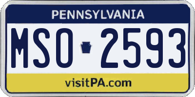 PA license plate MSO2593