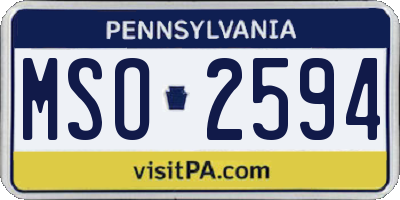 PA license plate MSO2594