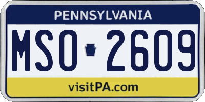 PA license plate MSO2609