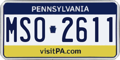 PA license plate MSO2611