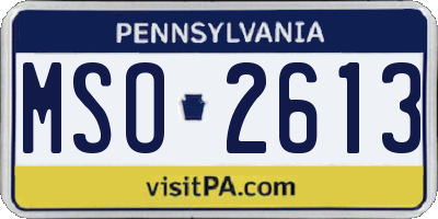 PA license plate MSO2613