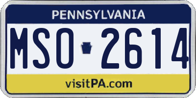 PA license plate MSO2614