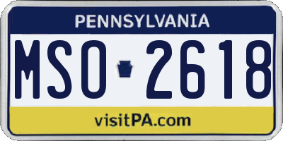 PA license plate MSO2618