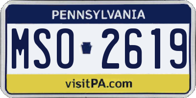 PA license plate MSO2619