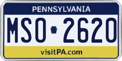 PA license plate MSO2620
