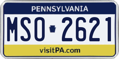 PA license plate MSO2621