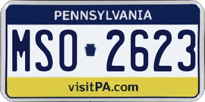 PA license plate MSO2623