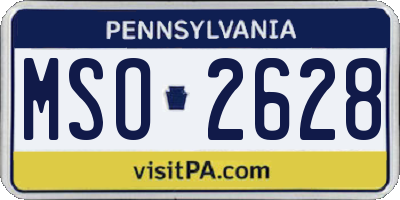 PA license plate MSO2628