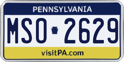 PA license plate MSO2629