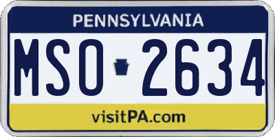 PA license plate MSO2634