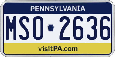 PA license plate MSO2636