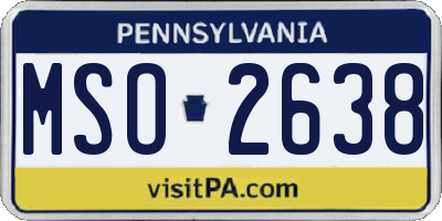 PA license plate MSO2638