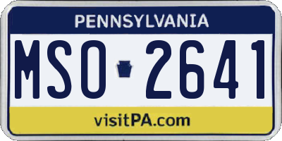 PA license plate MSO2641