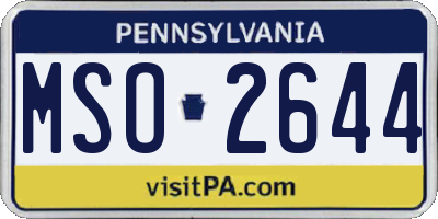 PA license plate MSO2644