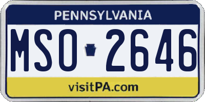 PA license plate MSO2646