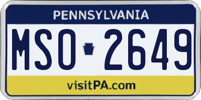 PA license plate MSO2649