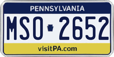 PA license plate MSO2652