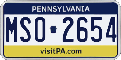 PA license plate MSO2654