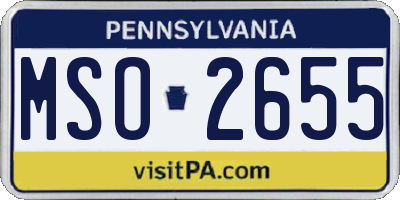 PA license plate MSO2655