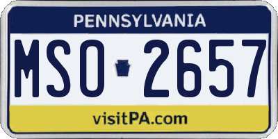 PA license plate MSO2657