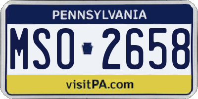 PA license plate MSO2658