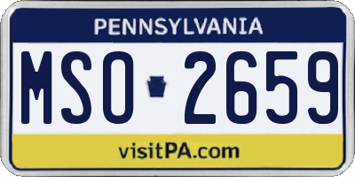 PA license plate MSO2659
