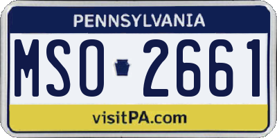 PA license plate MSO2661
