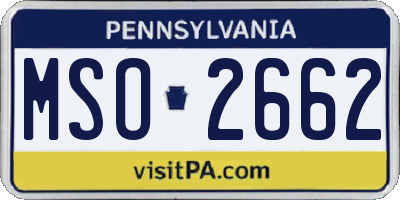 PA license plate MSO2662