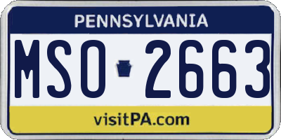 PA license plate MSO2663