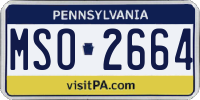 PA license plate MSO2664