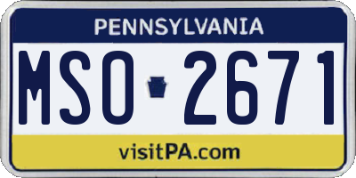 PA license plate MSO2671