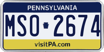 PA license plate MSO2674